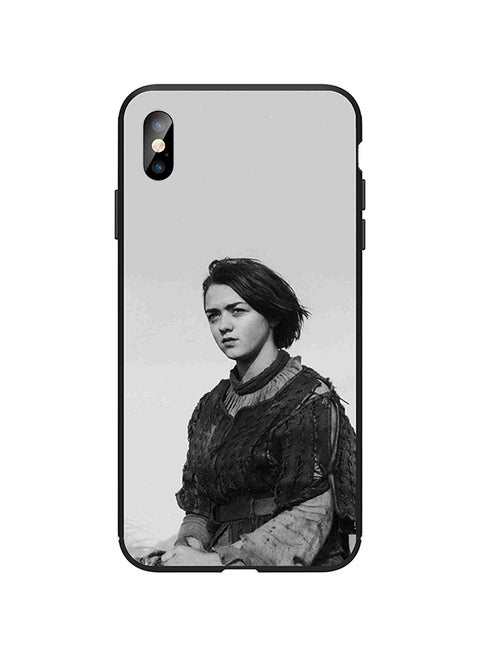 Shock Absorbing Full Body Matte Printed Protective Case Cover For Apple iPhone X/XS Black/Grey