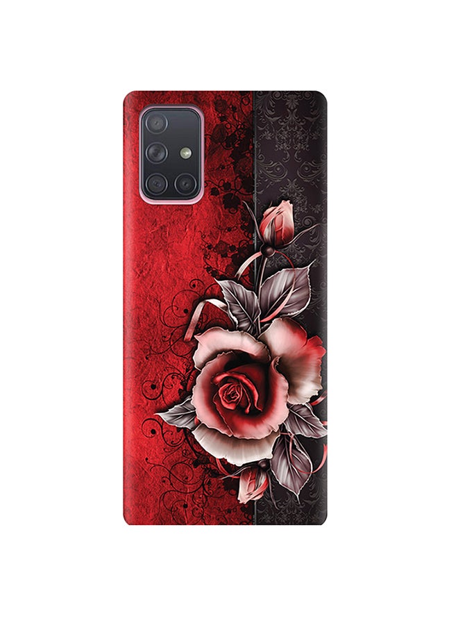 Protective Case Cover For Samsung Galaxy A71 Vintage Rose Pattern Multicolour