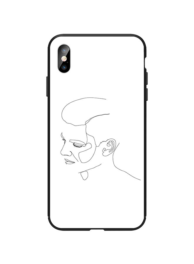 Okteq Shock Absorbing Full Body Matte Printed Protective Case Cover For Apple iPhone X/XS White/Black