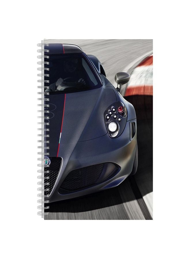 Generic - A5 Spiral Bound Printed Notebook Silver/Grey/Red - Image 1