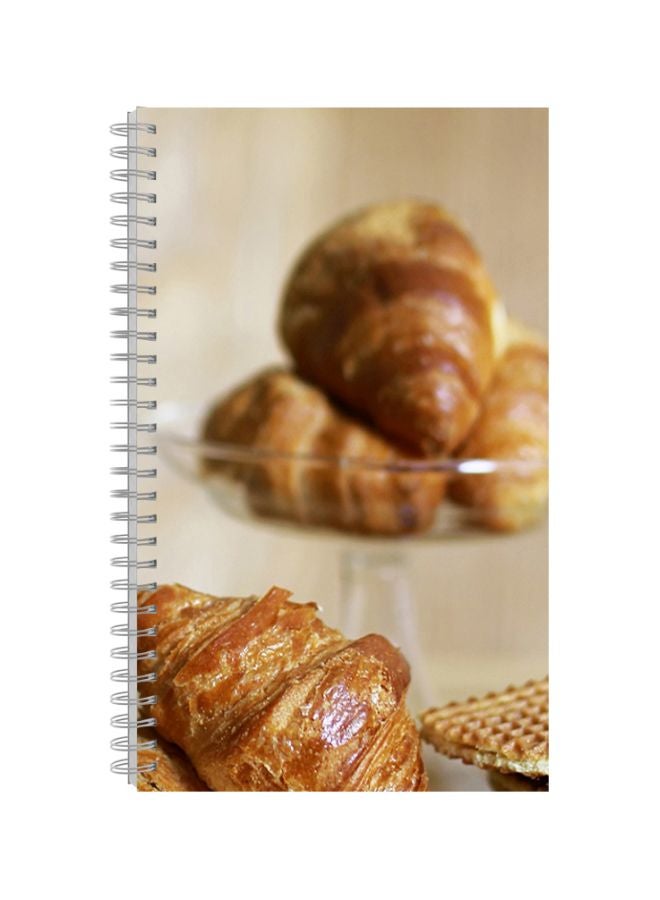 Generic A5 Croissant Printed Notebook Brown/Clear 