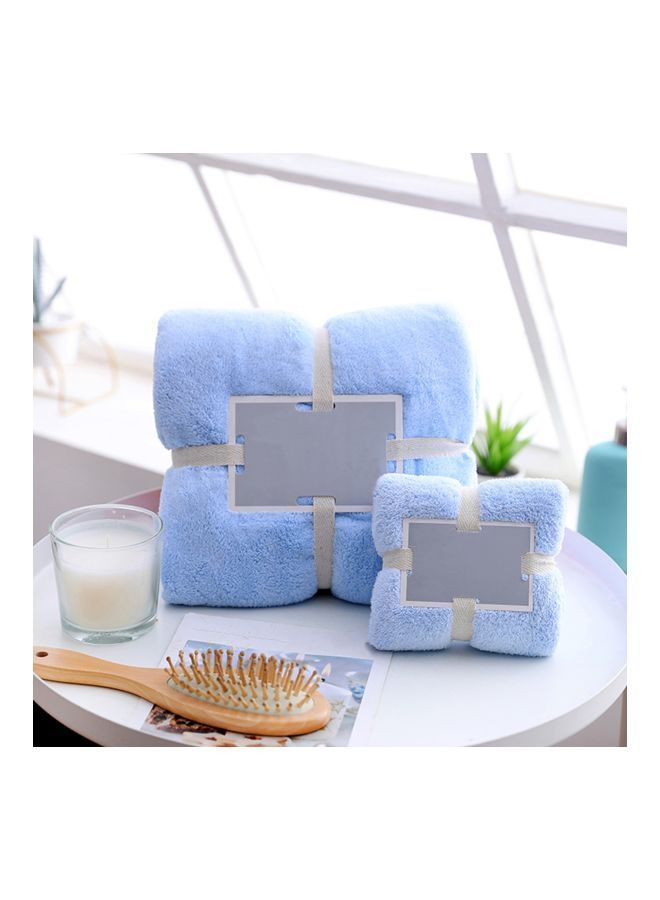 Fabric Hand And Bath Towel Set Blue 22 x 12 x 22cm - Image 2