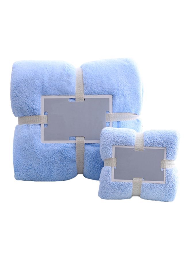 Fabric Hand And Bath Towel Set Blue 22 x 12 x 22cm - Image 1
