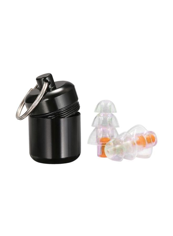 2-Piece Noise Cancelling Earplug Set Black/Clear/Orange  - Image 1