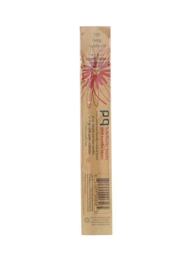Bdellium Tools - Professional Bent Eyeliner Brush Yellow/Silver - Image 1