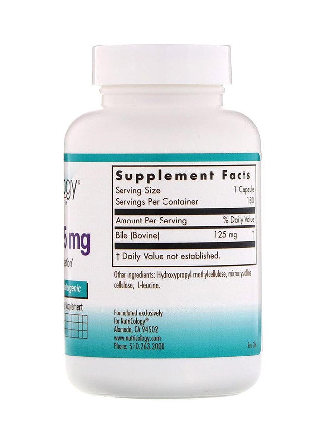 نوتريكولوجي مكمل غذائي أوكس بايل 125 مجم - 180 كبسولة - Image 2