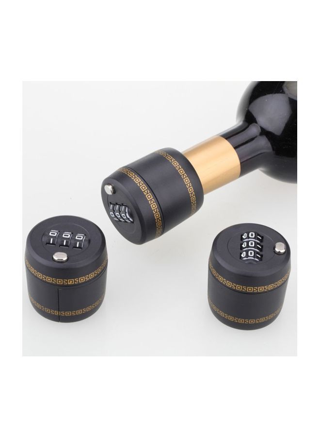 ANSELF - 3-Digit Wine Preservation Bottle Password Lock Black 40x42x45mm - Image 1