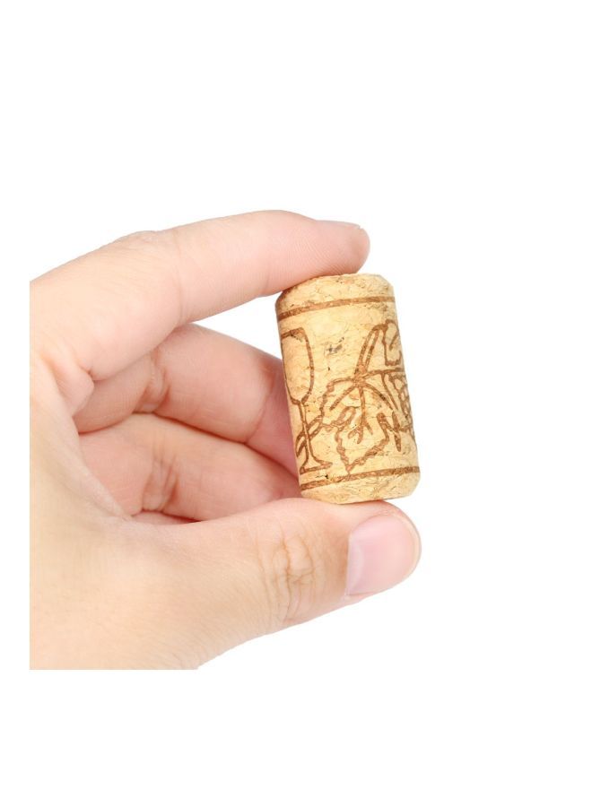 طقم من 50 سدادة زجاجات خشبية. بني  - Image 4