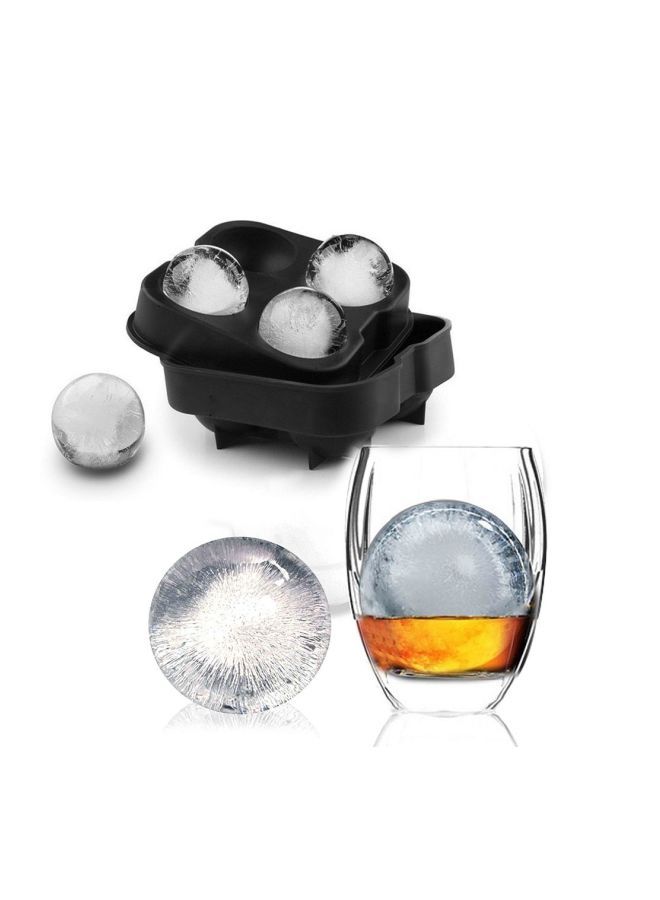 Beauenty 4 Cavity Sphere Shaped Ice Mould Black 12x5.2x12centimeter - Image 2