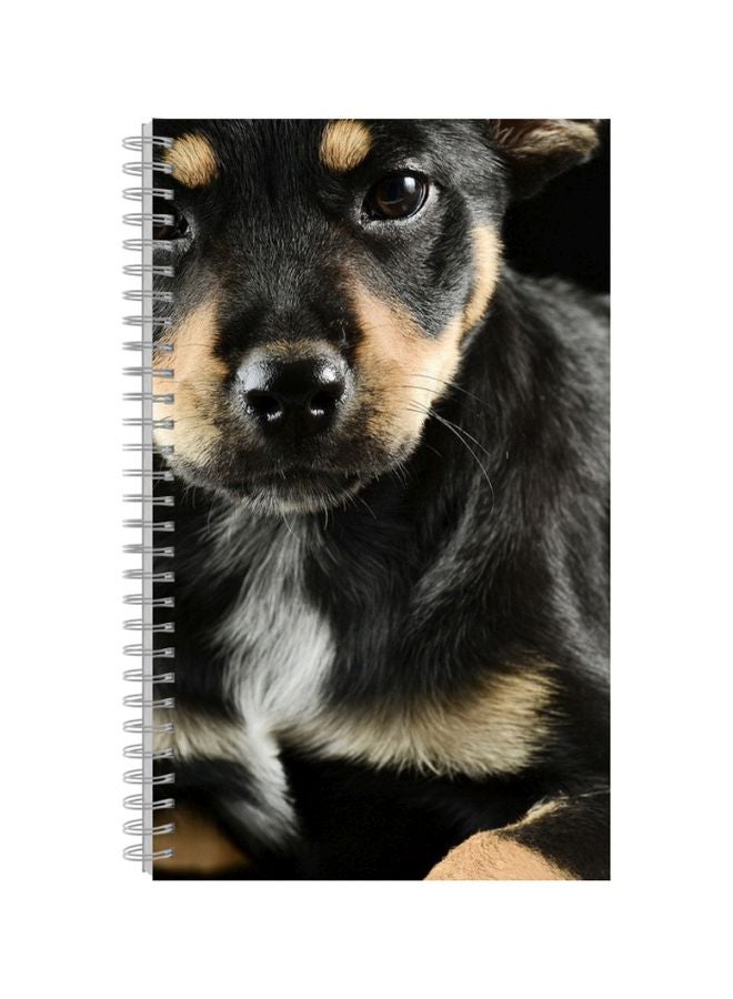 Generic A5 Dog Printed Notebook Black/Brown/White 