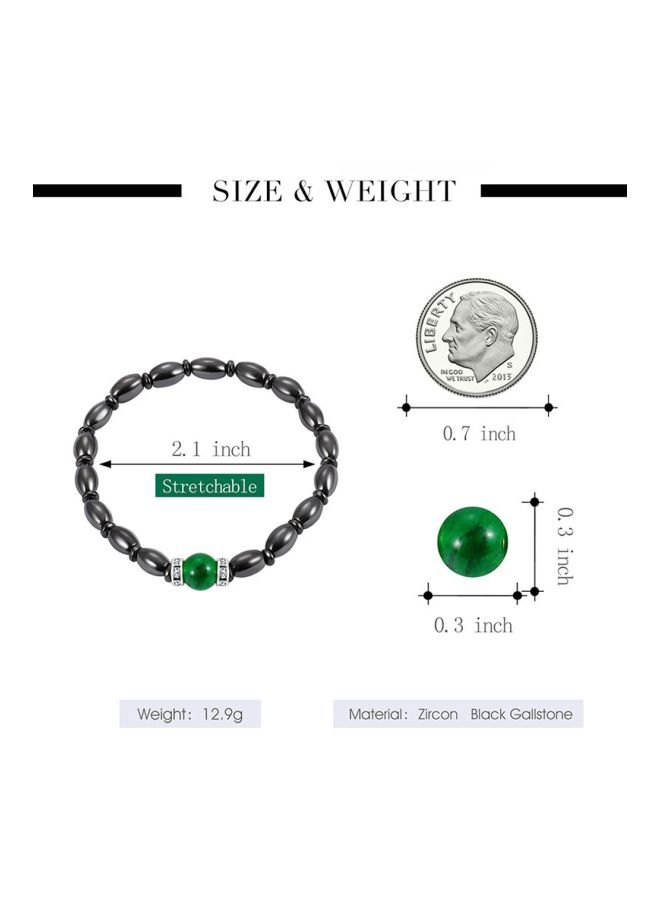 Zircon Studded Magnetic Therapy Stretchable Bracelet - Image 2
