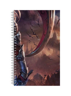 Generic A5 Spiral Bound Printed Notebook Red/Gold/Grey 