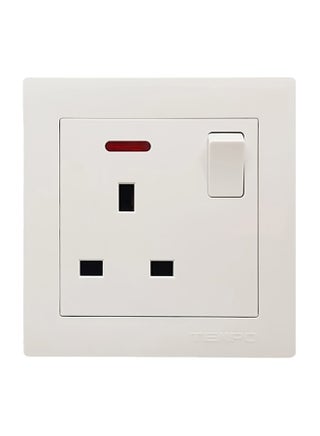 13A Wall Switched Socket With Switch White 7x7cm - v1585752613/N36352952A_1
