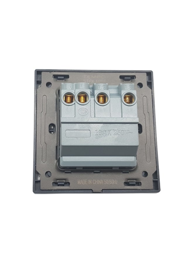 TEMPO 3 Gang 1 Way Wall Switch Pearl White 7x7cm  - Image 3