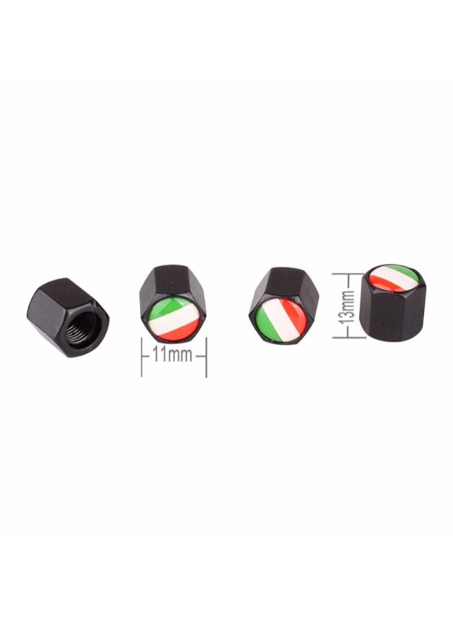 Generic 5-Piece Italy Flag Pattern Car Tire Valve Cap With Key Ring - Image 3