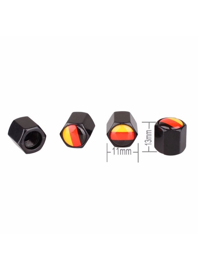 Generic 5-Piece Germany Flag Pattern Car Tire Valve Cap With Key Ring - Image 3