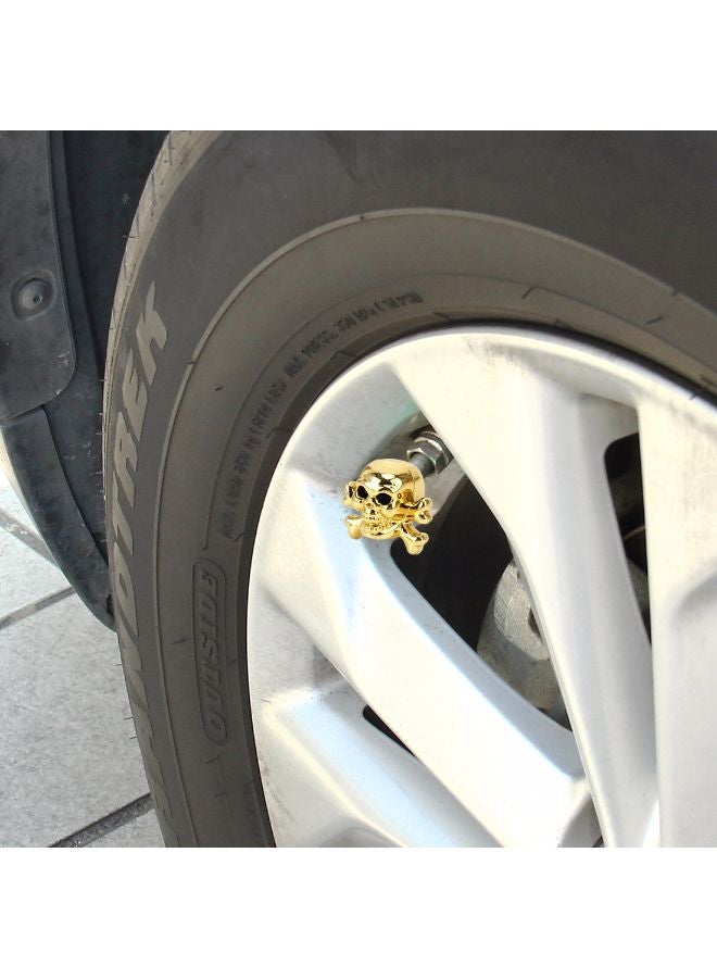 غطاء صمام إطار السيارة على شكل رأس جمجمة مكون من 4 قطع - Image 3