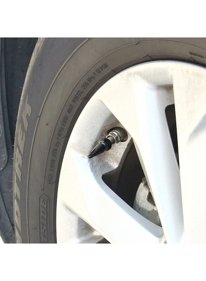 طقم أغطية صمامات إطارات السيارة على شكل فم حاد مكوّن من 4 قطع - Image 4