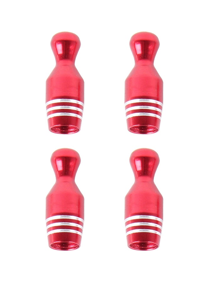 غطاء صمام إطار السيارة على شكل قطع البولينج  من 4 قطع - Image 1