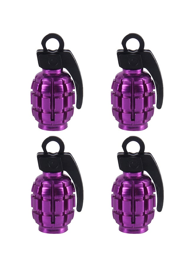 4-Piece Grenade Shaped Car Tire Valve Cap - Image 1