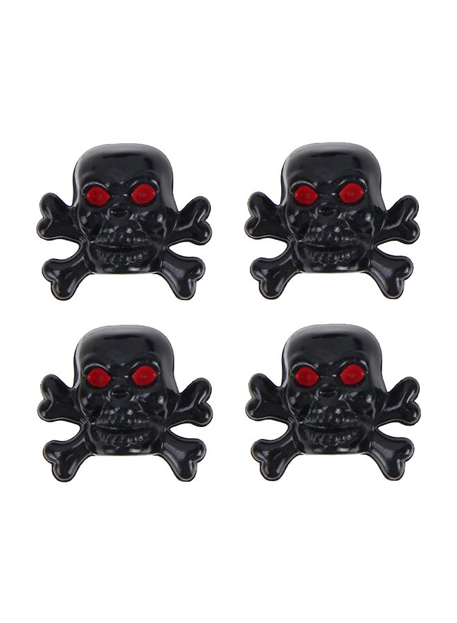 Generic 4-Piece Skull Shaped Car Tire Valve Cap  - Image 1