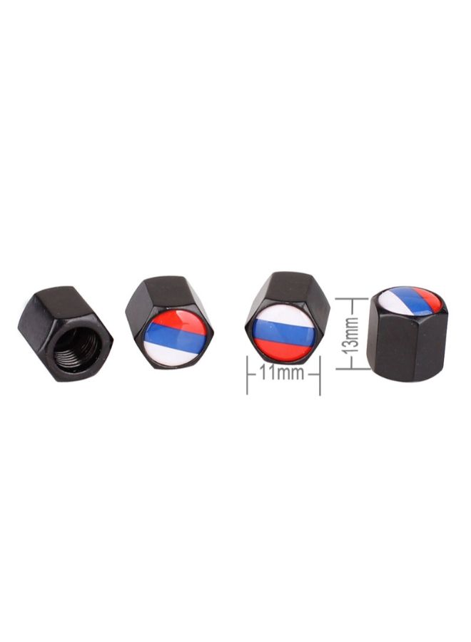 Generic 4-Piece Russian Federation Flag Pattern Car Tire Valve Cap With Key Ring - Image 3