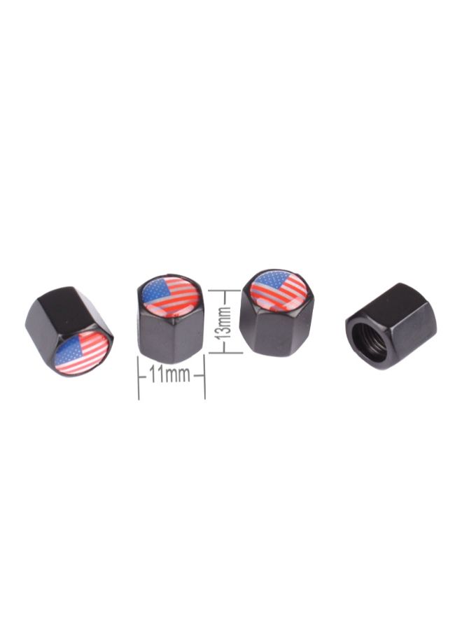 Generic 4-Piece USA Flag Pattern Car Tire Valve Cap With Key Ring - Image 3