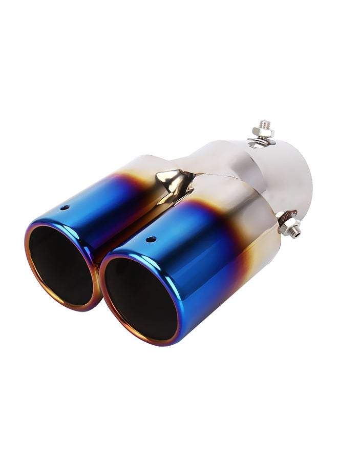 Generic Curved Double Outlet Exhaust Tail Muffler Tip Pipe  - Image 1
