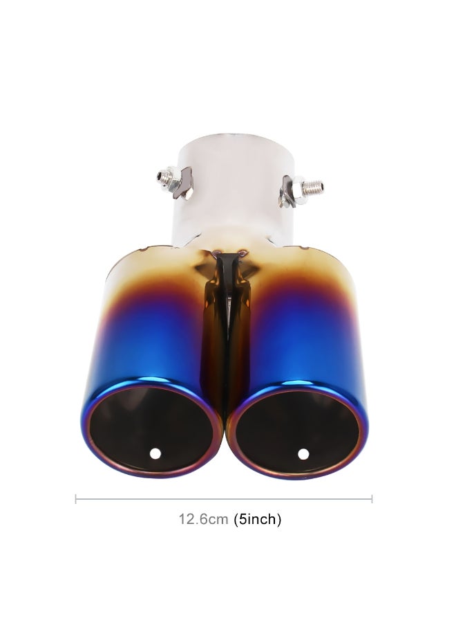 Generic Curved Double Outlet Exhaust Tail Muffler Tip Pipe  - Image 3