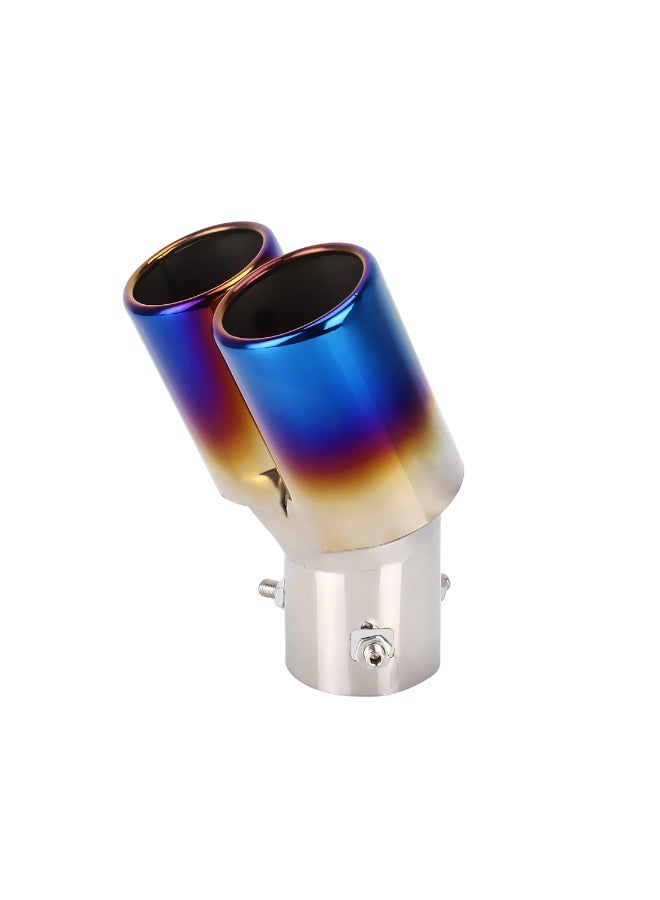 Generic Curved Double Outlet Exhaust Tail Muffler Tip Pipe  - Image 2