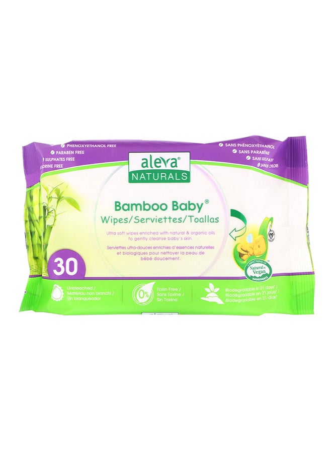Aleva Naturals Bamboo Baby Wipes - 30 Wipes  - Image 1