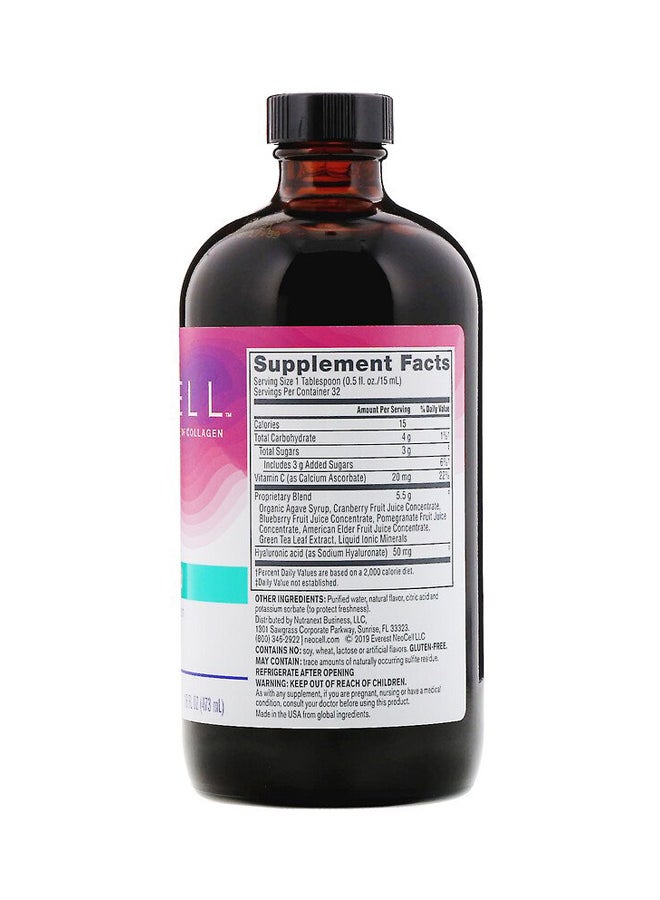 NEOCELL Hyaluronic Acid Blueberry Liquid 50mg 16 Oz - Image 2
