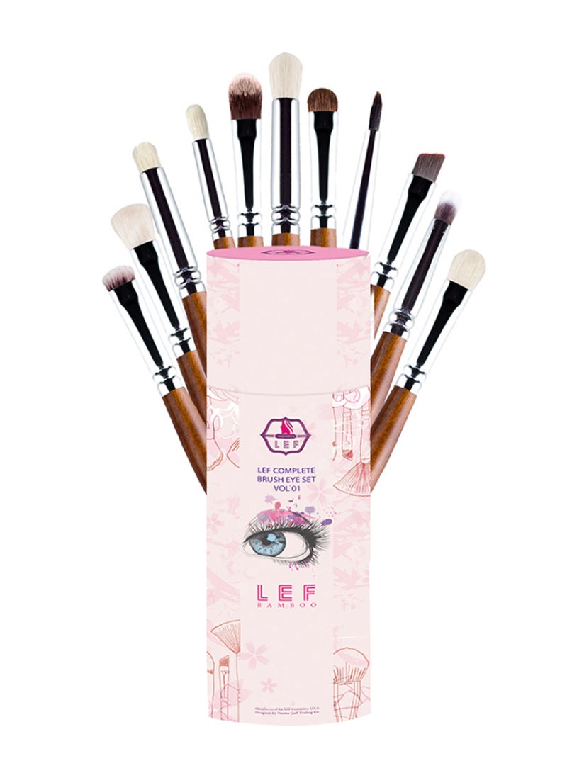 ليف مجموعة فرش مكياج العيون الكاملة حجم 1 من 11 قطعة متعدد الألوان - Image 1