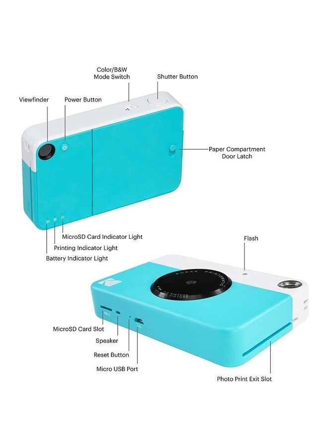 Printomatic Instant Print Camera 10MP Blue