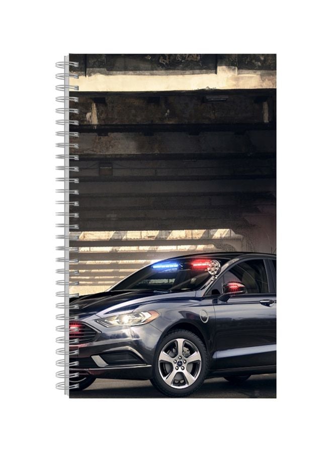 A5 Car Printed Spiral Bound Notebook Grey/Black/Red