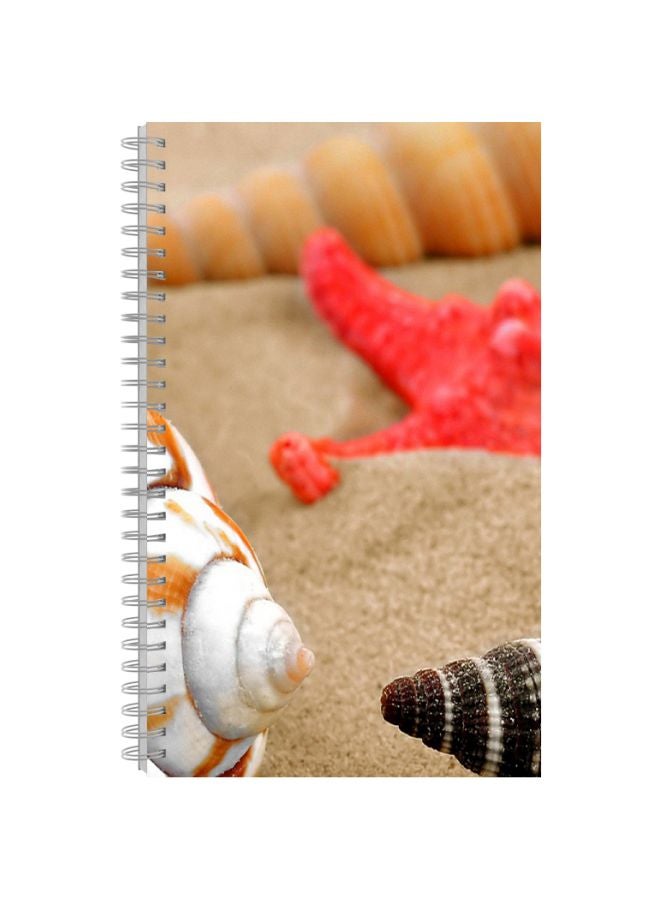 A5 Spiral Bound Printed Notebook Red/Brown/White