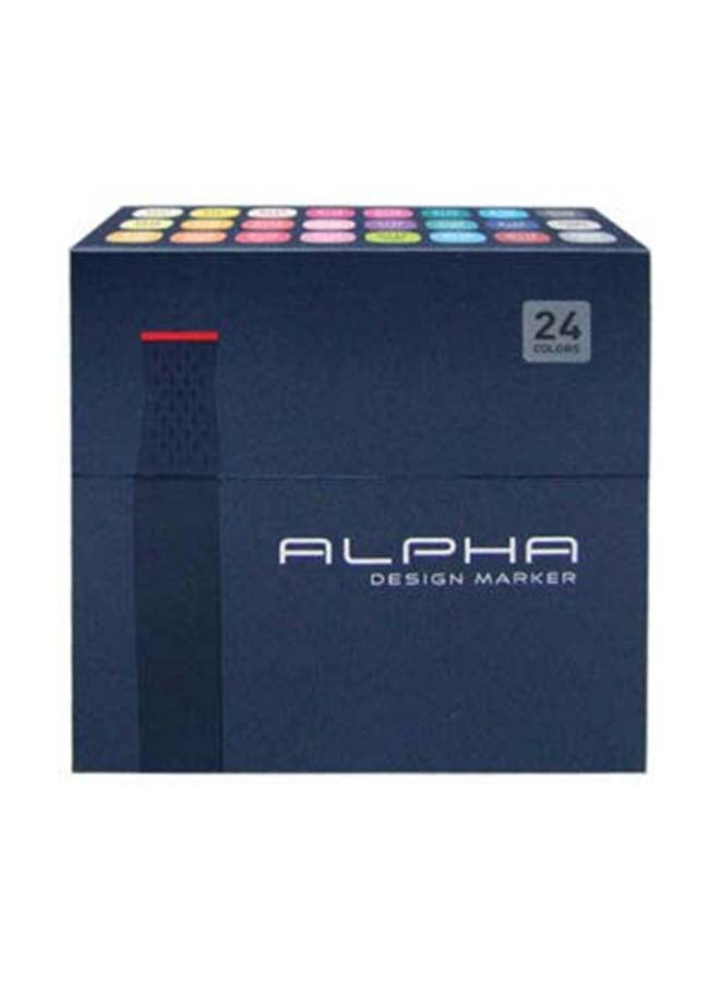 Alpha - 24-Piece Dual Tip Marker Set Multicolour - Image 1