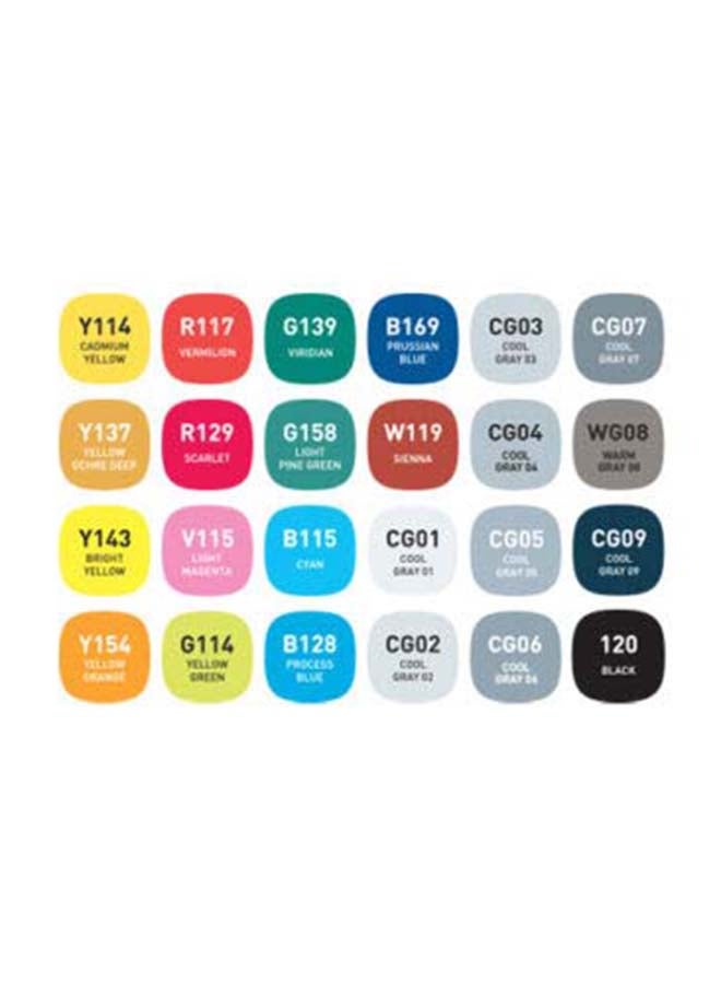 Alpha - 24-Piece Dual Tip Marker Set Multicolour - Image 1