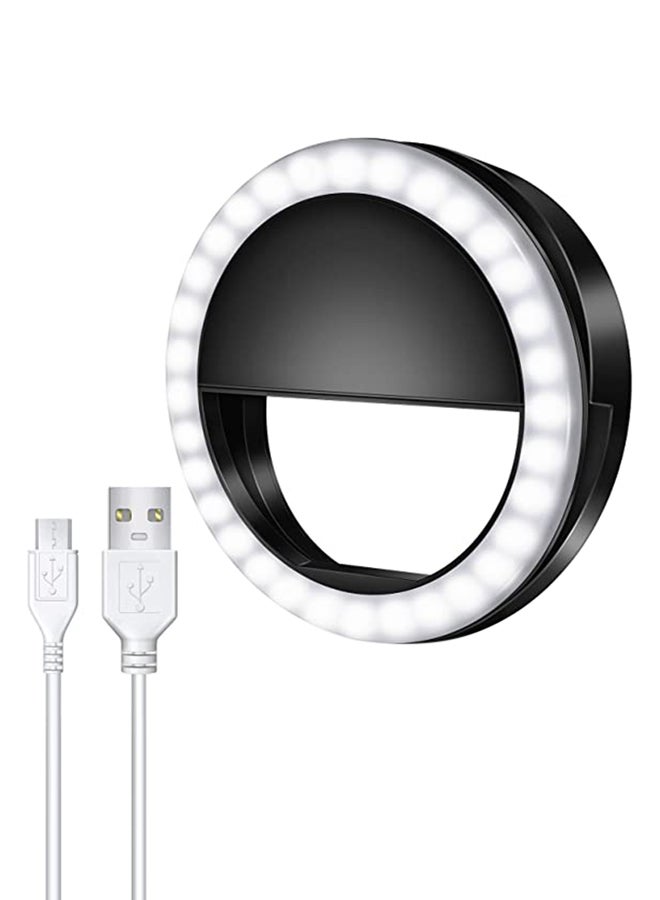 Rechargeable Selfie LED Ring Light Black - Image 3