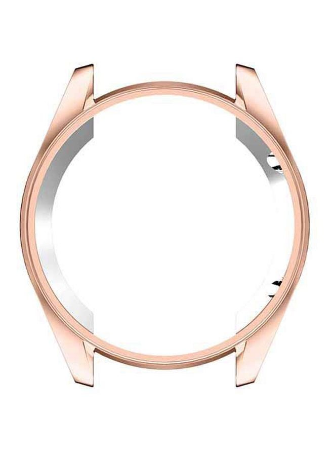 غطاء حماية واق للساعة الذكية هواوي GT 2 مقاس 42 مم ذهبي وردي/شفاف - Image 1