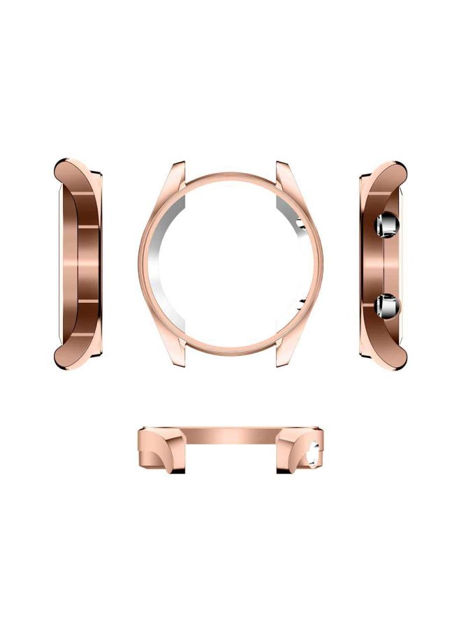 غطاء حماية واق للساعة الذكية هواوي GT 2 مقاس 42 مم ذهبي وردي/شفاف - Image 2