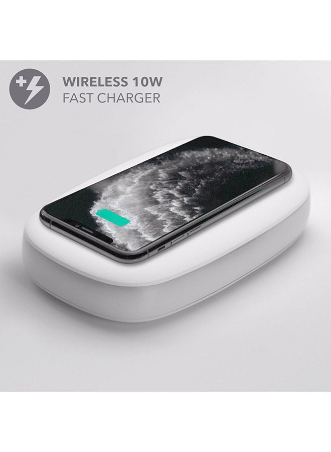 UV Sanitizing Box with Wireless Charging White