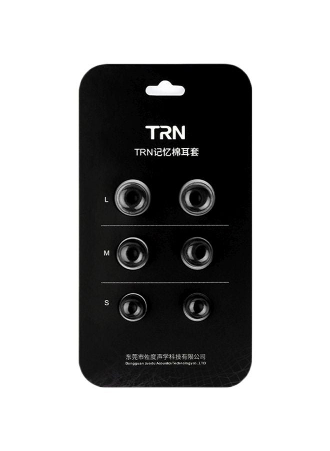 Generic 6-Piece Memory Foam Earbuds Set For In-Ear Earphones Black 