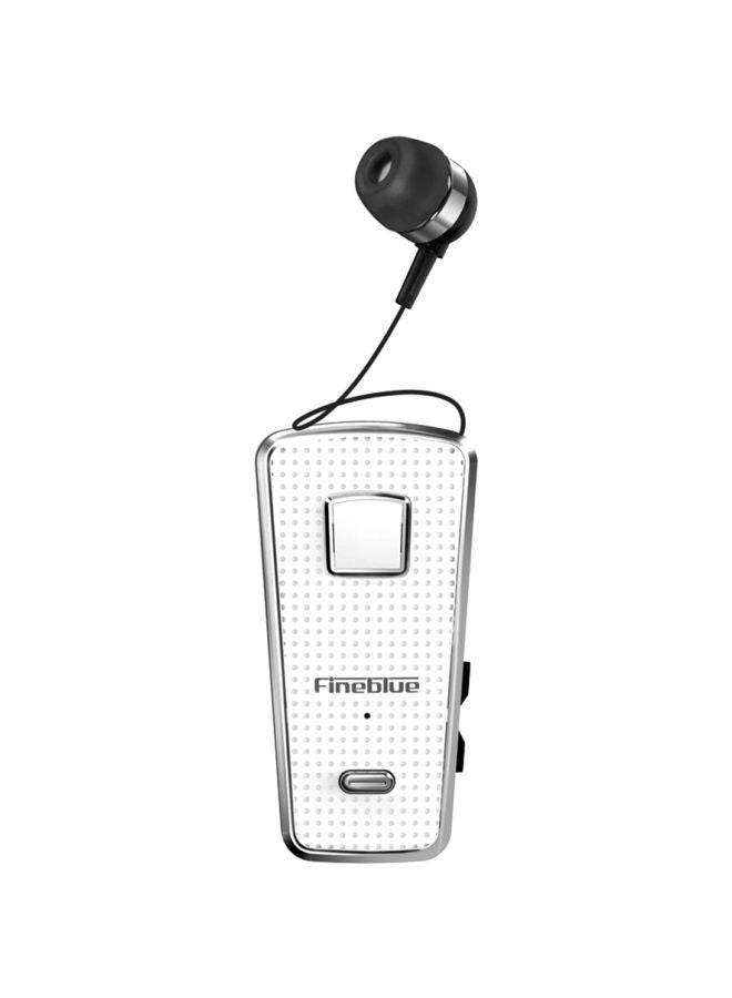 Fineblue Bluetooth Clip-On In-Ear Earphone With Mic White  - Image 1