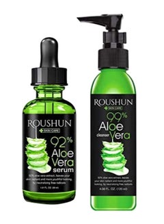 ROUSHUN Pack Of 2 Aloe Vera Cleanser And Serum 180ml 