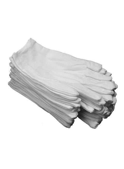12-Piece Stretchable Lining Gloves Set White