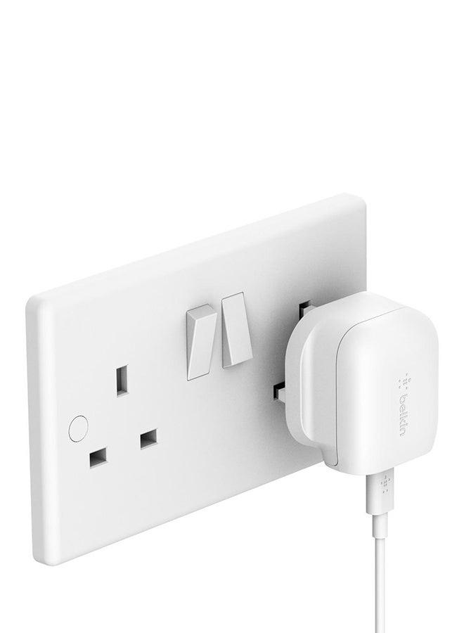 belkin - 18W USB C Wall Charger With 4 ft USB C To LightnIng Cable    Type C Fast Charger For iPhone 13 13 Pro 13 Pro Max 13 mIni 12 12 Pro 12 Pro Max 12 mIni iPad Air 2020 8th Ge White - Image 1