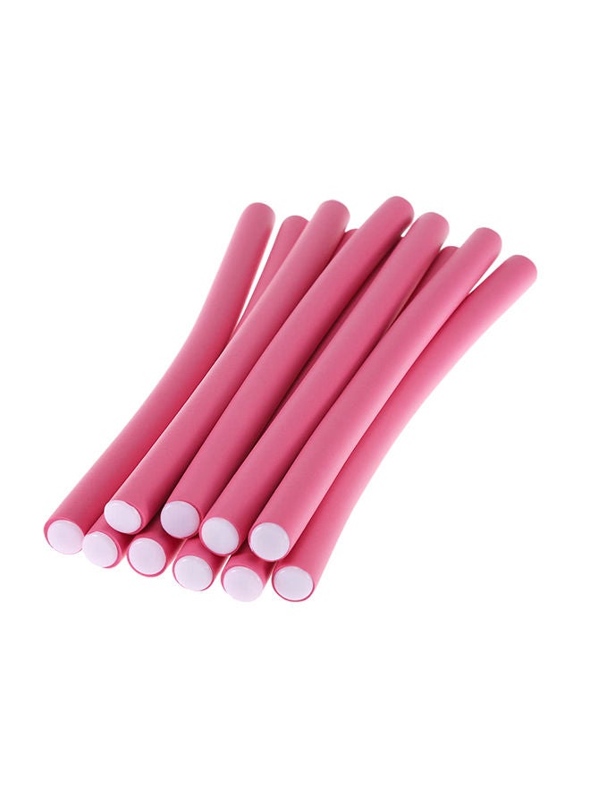 مجموعة بكرات إسفنجية مرنة لتجعيد الشعر مكونة من 10 قطع وردي 0.6بوصة - Image 1