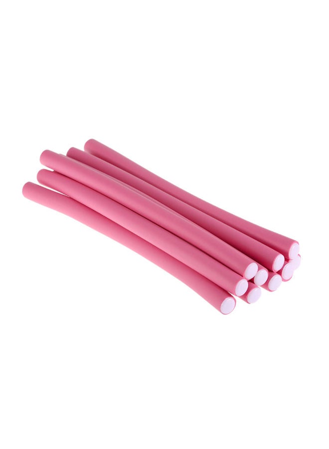 مجموعة بكرات إسفنجية مرنة لتجعيد الشعر مكونة من 10 قطع وردي 0.6بوصة - Image 2