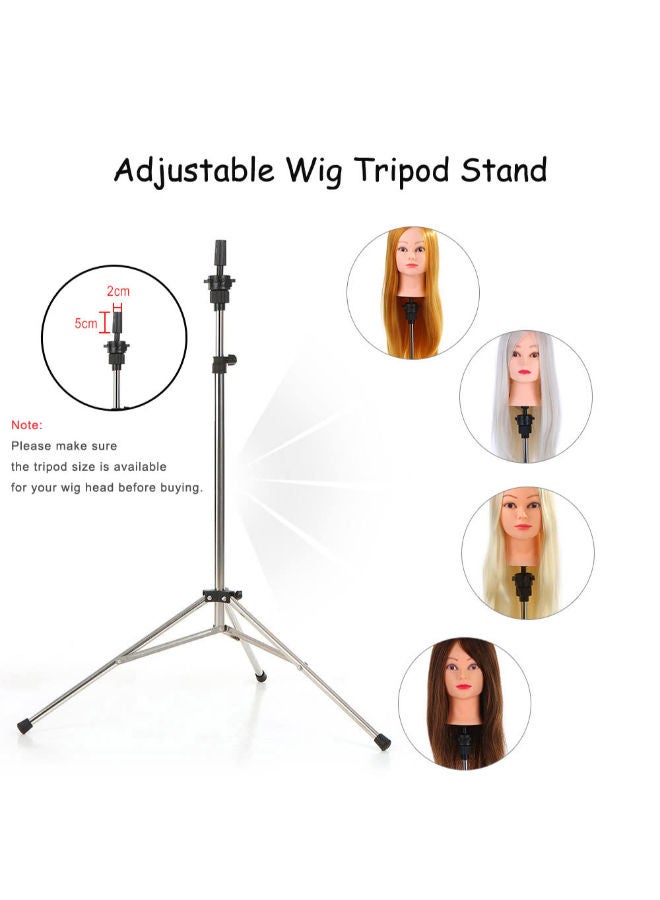 ANSELF Adjustable Wig Head Tripod Silver/Black 79-133cm - Image 2